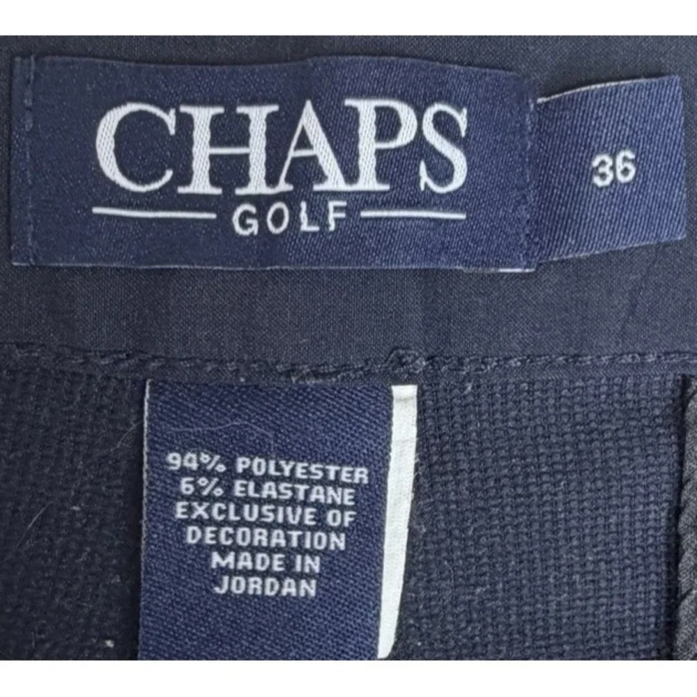 Chaps Golf Mens Performance Shorts Sz 36 Navy Stretch Chino Flat Front 9" inseam - Picture 3 of 8